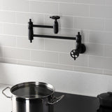 Webb Two-Handle 1-Hole Wall Mount Pot Filler with Knurled Handle