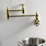 Webb Two-Handle 1-Hole Wall Mount Pot Filler with Knurled Handle