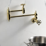 Webb Two-Handle 1-Hole Wall Mount Pot Filler with Knurled Handle