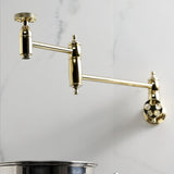 Webb Two-Handle 1-Hole Wall Mount Pot Filler with Knurled Handle