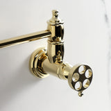 Webb Two-Handle 1-Hole Wall Mount Pot Filler with Knurled Handle