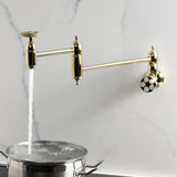 Webb Two-Handle 1-Hole Wall Mount Pot Filler with Knurled Handle