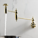 Webb Two-Handle 1-Hole Wall Mount Pot Filler with Knurled Handle