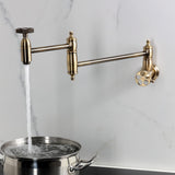 Webb Two-Handle 1-Hole Wall Mount Pot Filler with Knurled Handle