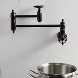 Webb Two-Handle 1-Hole Wall Mount Pot Filler with Knurled Handle