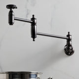 Webb Two-Handle 1-Hole Wall Mount Pot Filler with Knurled Handle