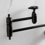 Webb Two-Handle 1-Hole Wall Mount Pot Filler with Knurled Handle