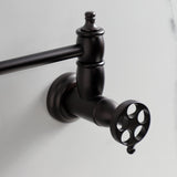 Webb Two-Handle 1-Hole Wall Mount Pot Filler with Knurled Handle