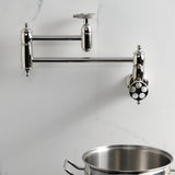 Webb Two-Handle 1-Hole Wall Mount Pot Filler with Knurled Handle