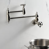 Webb Two-Handle 1-Hole Wall Mount Pot Filler with Knurled Handle