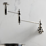 Webb Two-Handle 1-Hole Wall Mount Pot Filler with Knurled Handle