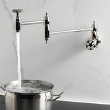 Webb Two-Handle 1-Hole Wall Mount Pot Filler with Knurled Handle