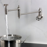 Webb Two-Handle 1-Hole Wall Mount Pot Filler with Knurled Handle