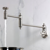 Webb Two-Handle 1-Hole Wall Mount Pot Filler with Knurled Handle