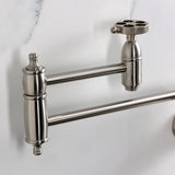 Wendell Two-Handle 1-Hole Wall Mount Pot Filler with Knurled Handle