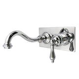 Vintage Single-Handle 2-Hole Wall Mount Bathroom Faucet