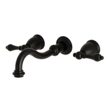 Vintage Double-Handle 3-Hole Wall Mount Bathroom Faucet