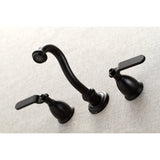 Whitaker Double-Handle 3-Hole Wall Mount Bathroom Faucet