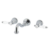 Bel-Air Double-Handle 3-Hole Wall Mount Bathroom Faucet