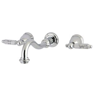 Vintage Double-Handle 3-Hole Wall Mount Bathroom Faucet