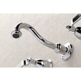 Whitaker Double-Handle 3-Hole Wall Mount Bathroom Faucet