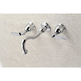 Whitaker Double-Handle 3-Hole Wall Mount Bathroom Faucet