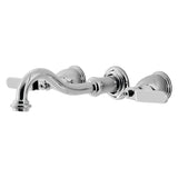 Whitaker Double-Handle 3-Hole Wall Mount Bathroom Faucet