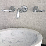 Vintage Double-Handle 3-Hole Wall Mount Bathroom Faucet