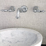 Templeton Double-Handle 3-Hole Wall Mount Bathroom Faucet