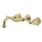 Vintage Double-Handle 3-Hole Wall Mount Bathroom Faucet