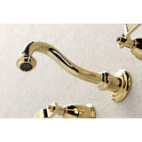 Whitaker Double-Handle 3-Hole Wall Mount Bathroom Faucet