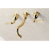 Whitaker Double-Handle 3-Hole Wall Mount Bathroom Faucet