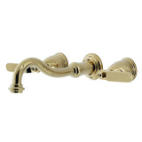 Whitaker Double-Handle 3-Hole Wall Mount Bathroom Faucet