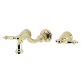 Templeton Double-Handle 3-Hole Wall Mount Bathroom Faucet