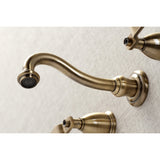 Whitaker Double-Handle 3-Hole Wall Mount Bathroom Faucet