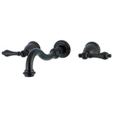 Vintage Double-Handle 3-Hole Wall Mount Bathroom Faucet