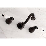 Vintage Double-Handle 3-Hole Wall Mount Bathroom Faucet