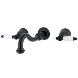 Vintage Double-Handle 3-Hole Wall Mount Bathroom Faucet