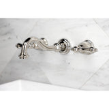 Vintage Double-Handle 3-Hole Wall Mount Bathroom Faucet