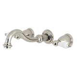 Vintage Double-Handle 3-Hole Wall Mount Bathroom Faucet