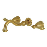 Vintage Double-Handle 3-Hole Wall Mount Bathroom Faucet