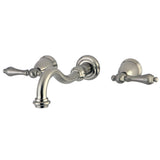 Vintage Double-Handle 3-Hole Wall Mount Bathroom Faucet