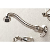 Whitaker Double-Handle 3-Hole Wall Mount Bathroom Faucet