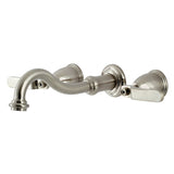 Whitaker Double-Handle 3-Hole Wall Mount Bathroom Faucet