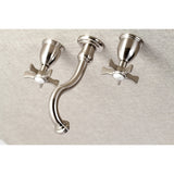 Hamilton Double-Handle 3-Hole Wall Mount Bathroom Faucet