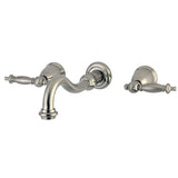 Templeton Double-Handle 3-Hole Wall Mount Bathroom Faucet