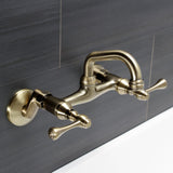 Kingston Two-Handle 2-Hole Wall Mount Bar Faucet