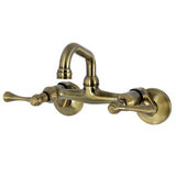 Kingston Two-Handle 2-Hole Wall Mount Bar Faucet