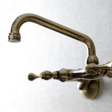 Kingston Two-Handle 2-Hole Wall Mount Kitchen Faucet