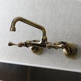 Kingston Two-Handle 2-Hole Wall Mount Kitchen Faucet